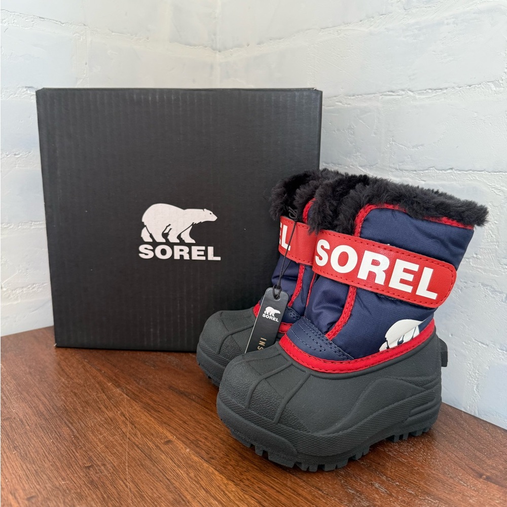 Sorel Black and Red Kids' Winter Boots
